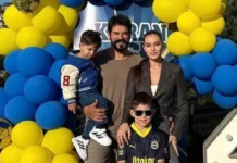 Baba oğul maç keyfi yaptı