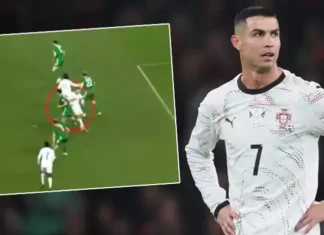 Cristiano Ronaldo rakibine dirsek attı, oyundan atıldı! Portekiz’de yıkım